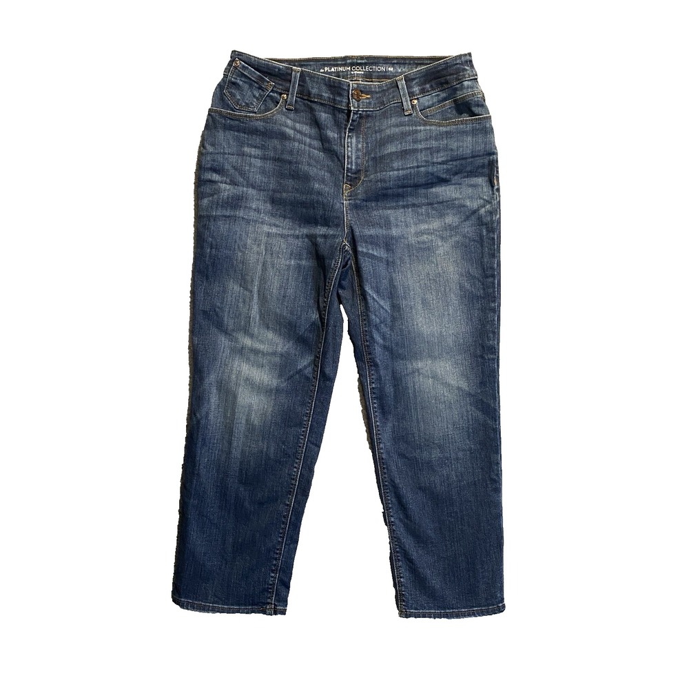Chicos Platinum Cropped Straight Jeans Size .5‎ Medium Wash 6